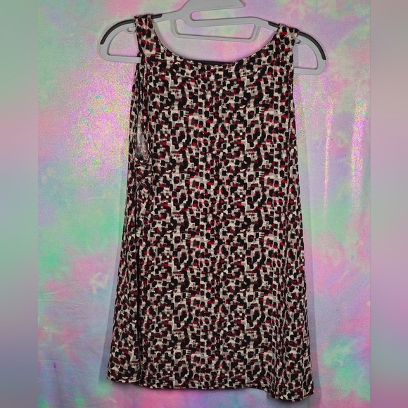 Van Heusen Black Red Grey Printed Ruffle Tank Top Blouse Size XL - Picture 4 of 8
